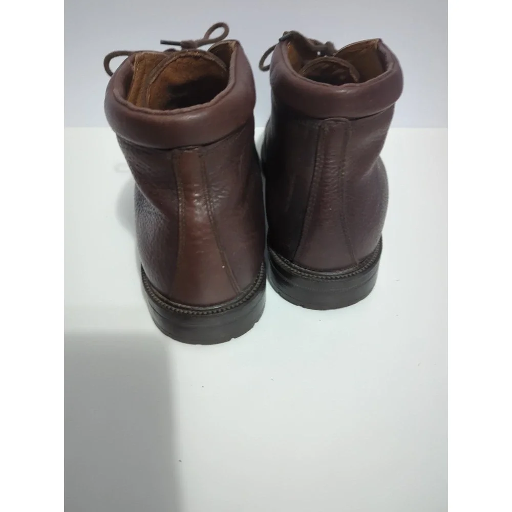 Eddie Bauer Boots Mens Sz 11 M Brown Pebble Leather Chukka Lace Up Casual Italy